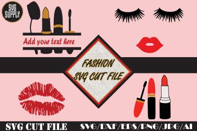 Fashion Set SVG * Make Up Monogram Cut File