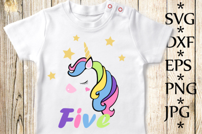 5th birthday Svg,Unicorn Birthday Svg