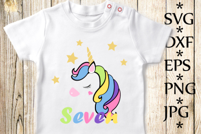 7th birthday Svg,Unicorn Birthday Svg,Unicorn Svg