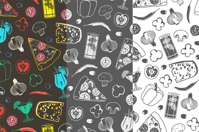 Seamless pattern of pizza