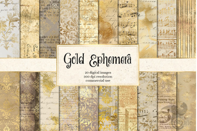 Gold Ephemera Digital Paper