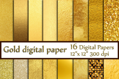 Gold Foil Digital Paper,Gold Backgrounds