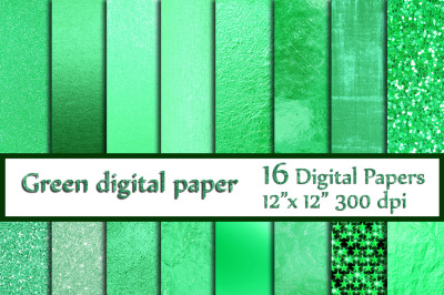 Mint digital paper,METALLIC GREEN PAPER, Mint green textures