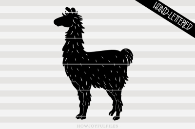 llama graphic - adorable llama - hand drawn lettered cut file
