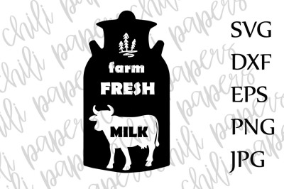 Farm Fresh Milk Svg,Milk Svg,Country Svg,Dairy Cow Svg