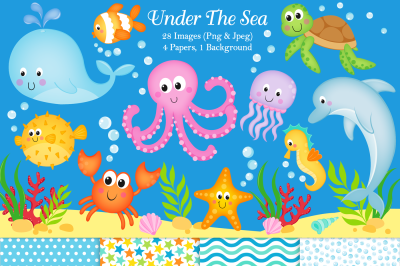 Under the sea graphics &amp; illustrations, Under the sea clipart