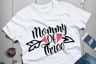 Mommy Of Three Svg Cut File