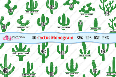 Cactus Monogram SVG