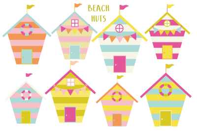 Summer beach huts