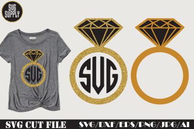 Ring Monogram SVG Cut File