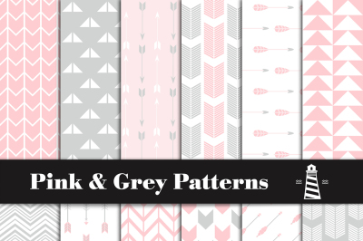 Grey And Pink Arrow Patterns