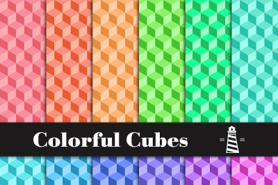 Colorful Cubes Digital Paper