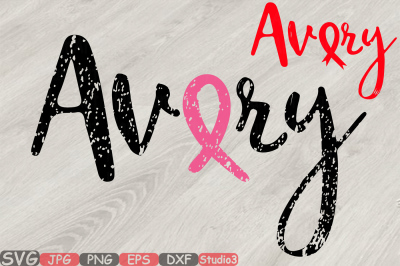 Avery Breast Cancer Ribbon Silhouette SVG love faith hope -823S
