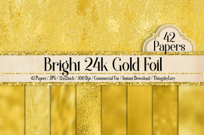 42 Bright 24k Gold Foil Papers