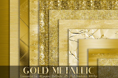 42 New Gold Metallic Texture Papers