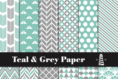 Teal And Grey Patterns