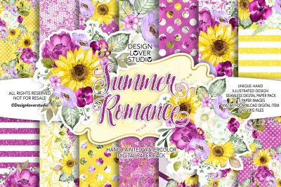 Summer Romance digital paper pack
