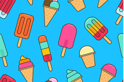 Seamless pattern with ice cream