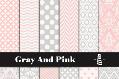 Gray And Pink Digital Paper