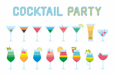 Cocktail Icons Set