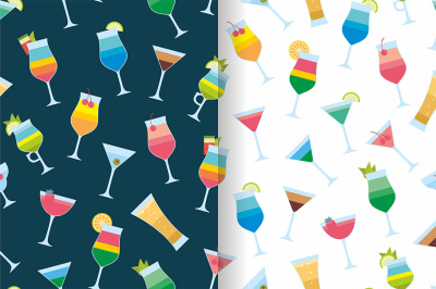 Seamless pattern with cocktails