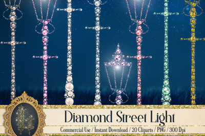 20 Diamond Street Light Lamppost Street Lamp Clip Arts