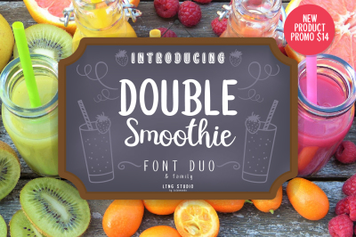 Double Smoothie font duo and family