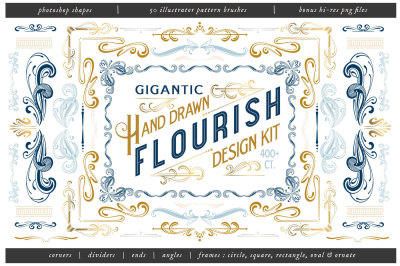 Hand Drawn Flourish Design Kit