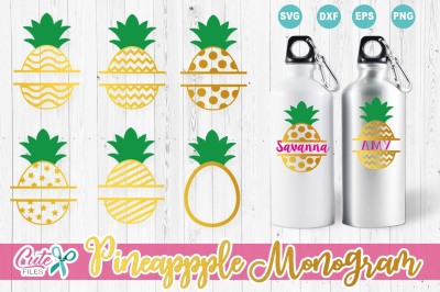 Pineapple monograms, summer monograms, monograms frames svg