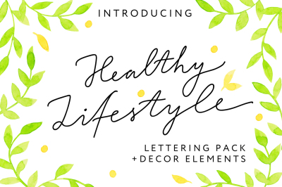 HEALTHY LIFESTYLE Lettering Pack