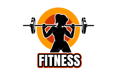 Training Girl Silhouette Fitness Emblem