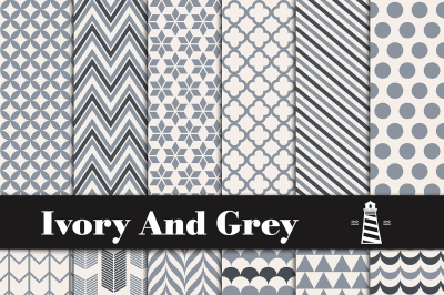 Ivory And Grey Digital Paper