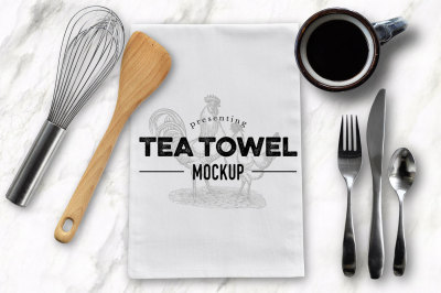 Tea Dish Towel Mockup