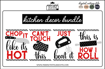 Kitchen Decor Bundle - SVG, EPS, DXF, PNG Files For Cutting Machines