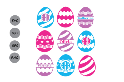 Easter Eggs SVG&2C; Easter Svg&2C; Easter Monogram Svg&2C; Easter Basket Svg.