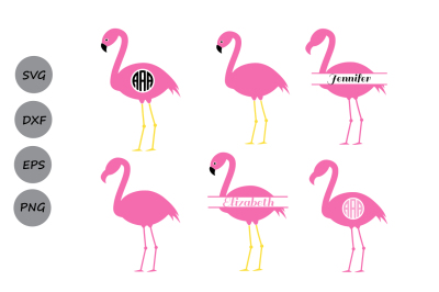 Flamingo SVG, Flamingo Monogram SVG, Summer Svg, Bird Svg, Svg, Dxf.