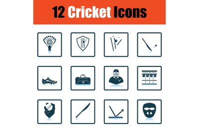 Cricket icon set