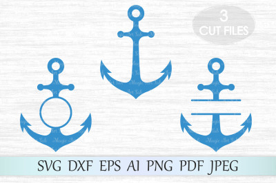 Anchor monogram SVG, DXF, EPS, AI, PNG, PDF, JPEG