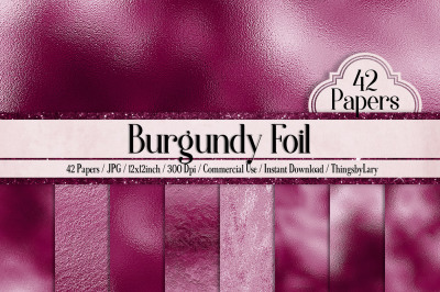 42 Burgundy Luxury Metallic Foil Texture Papers