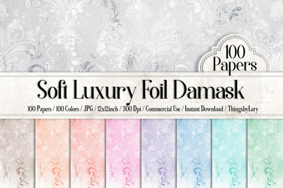 100 Wedding Soft Luxury Foil Damask Texture Papers