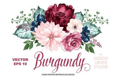  Vector Burgundy Romance design