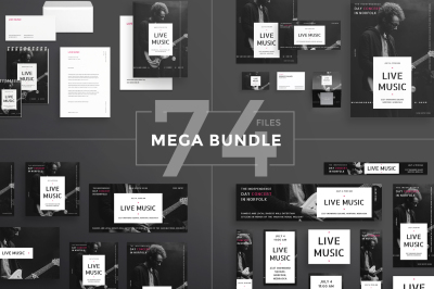 Design templates bundle | flyer, banner, branding | Live Music Concert