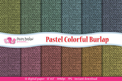 Pastel Burlap digital paper