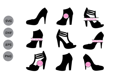 High Heel Svg&2C; High heel monogram Svg&2C; High heels&2C; Shoes Svg&2C; Dxf&2C; Svg