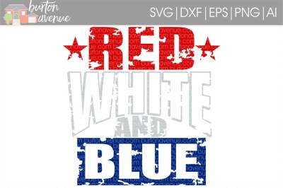 Grunge Red White and Blue SVG Cut File