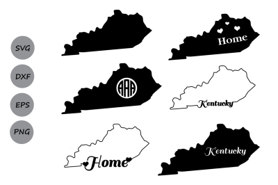 Kentucky SVG Cut Files, Kentucky Monogram SVG, American States Svg.