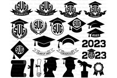 2023 Graduation Monogram SVG, Graduation Hat svg, Graduate SVG.