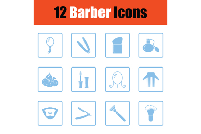 Barber icon set