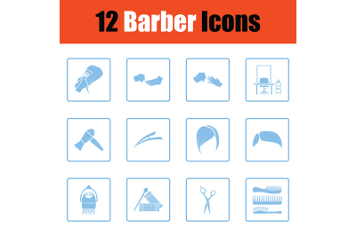 Barber icon set