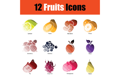 Fruit icon set